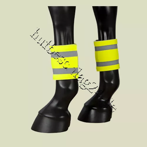 Reflexionsband für Pferdebeine, breit gelb